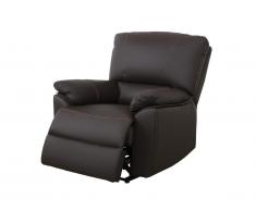 Fauteuil relax électrique en cuir MARCIS - Marron