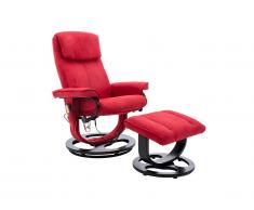 Fauteuil massant JULIO II en microfibre - Rouge