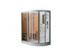 Cabine de douche intégrale d'angle HAUMEA fonction Hammam et Sauna- l157xP110xH215cm - Angle gauche