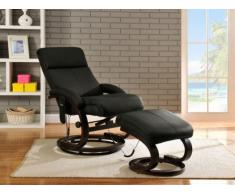 Fauteuil massant RODRIGO en cuir - Noir