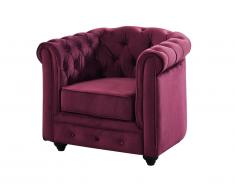Fauteuil CHESTERFIELD - Velours pourpre