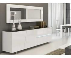 Buffet ISALINE II avec éclairage - 3 portes & 1 tiroir - Laqué blanc