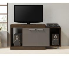 Meuble TV extensible THIAGO - 2 portes & 2 niches - Wengé
