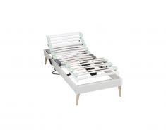 Sommier électrique de relaxation lattes multiplis SINDRI de DREAMEA - 5 plans de couchage - fermeté réglable - 90 x 200 cm - moteur OKIN