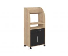 Buffet de cuisine COLEEN - 2 portes, 1 tiroir - Chêne et anthracite