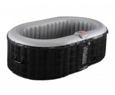 SPA gonflable ovale B-LUCKY 2 personnes - L190xl120xH65cm - 80 buses d'air - Noir