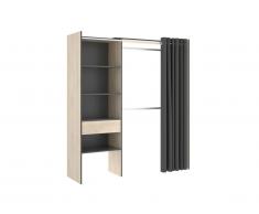 Dressing extensible LAURENT - L.110/160 cm - Coloris : Chêne et Anthracite