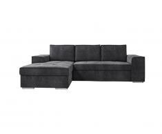 Canapé d'angle convertible en tissu ZACARY - Anthracite - Angle gauche