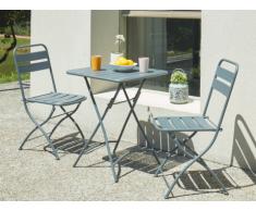 Salle à manger de jardin pliante MIRMANDE en métal: une table et 2 chaises - Anthracite