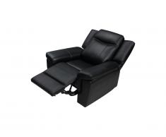 Fauteuil relax électrique en cuir KENNETH - Noir