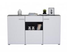 Buffet TIMEO - MDF - 3 portes & 1 tiroir - Blanc