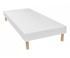 Sommier déco tapissier 14 lattes multiplis PANACEA de DREAMEA - Blanc - 90 x 200 cm