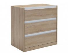 Commode GATIEN - 3 tiroirs - Chêne et blanc