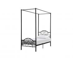Lit à baldaquin LEYNA - 90x190cm - Métal - Noir