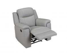 Fauteuil relax EVASION en cuir - Gris clair