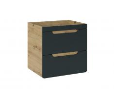 Meuble sous vasque suspendu coloris naturel et anthracite - 60 cm - ARUBA