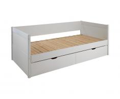 Lit gigogne banquette ALFIERO avec rangements - 90*190cm - Laqué blanc