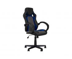 Fauteuil de bureau DRIVER II - Simili - Noir & Bleu - Hauteur réglable