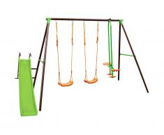Portique en acier BLANDINE 4 agrès - Tricolore - L354 x l188 x H196 cm