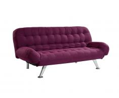 Canapé convertible clic-clac en tissu BERRY - Prune