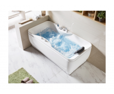 Baignoire balnéo GAVINO - 1 place - 140L - 150*75*55cm - Angle gauche