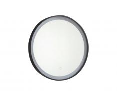 Miroir de salle de bain lumineux rond à Leds NUMEA noir - L60 x H60