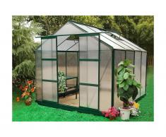 Serre de Jardin en polycarbonate de 7,5 m² avec embase - Vert - GREENEA II