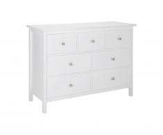 Commode ALBANE - 7 tiroirs - Pin blanc