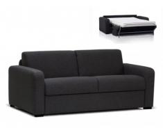 Canapé 3 places convertible express FLAVIEN en tissu - Anthracite chiné