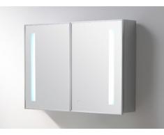 Armoire de toilette à miroir lumineux NELDA - L80 x H60 cm