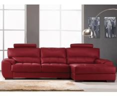 Canapé d'angle en cuir METROPOLITAN II - Rouge - Angle droit