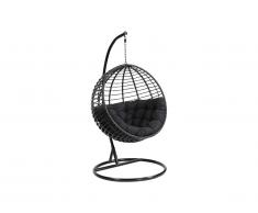 Fauteuil suspendu BONTOC en résine tressée - Noir
