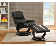 Fauteuil massant JULIO en cuir - Noir
