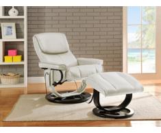 Fauteuil massant JULIO en cuir - Blanc