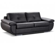 Canapé 3 places cuir luxe rapido convertible express ORGULLOSA - Noir