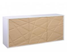 Buffet KLEA - 3 portes - Coloris Chêne & blanc