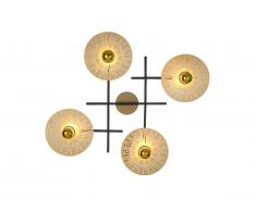 Applique murale géométrique BOLTON - métal - 4 lampes - Doré et noir