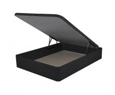 Sommier coffre ONIRY en simili de DREAMEA Play - 140 x 190 cm - Noir mat
