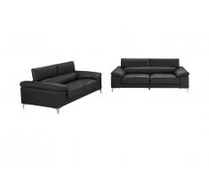 Canapé 3+2 places en cuir SOLANGE - Anthracite