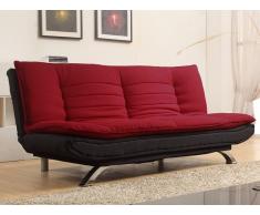 Canapé clic clac en tissu DEMIDO - Bicolore rouge et anthracite