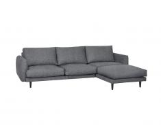 Canapé d'angle en tissu MARISS - Gris chiné - Angle droit