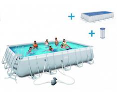 Pack Piscine ANTIGUA II 671x366cm + bâche solaire et cartouche pour filtre