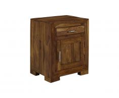 Table de chevet COPELIA - 1 porte et 1 tiroir - Bois de sheesham