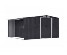 Abri de jardin en acier galvanisé gris LERY - 10,5m²