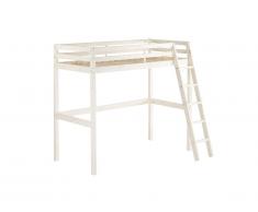 Lit mezzanine GEDEON - 90 x 190 cm - Pin massif - Blanchi