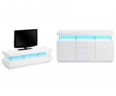 Pack FABIO : Buffet + Meuble TV - Coloris blanc