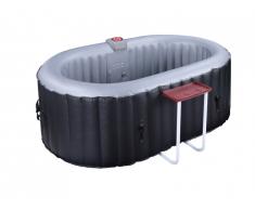 SPA gonflable ovale B-LUCKY 2 personnes - L190 x P120 x H65cm - 90 buses d'air - Noir