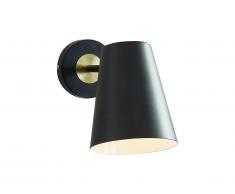 Applique murale style vintage TREVIS - Fer - H. 33 cm - Noir
