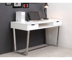 Bureau AMEDEO - 2 tiroirs - MDF laqué blanc