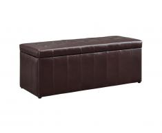 Banc coffre de rangement CONCIERTO en simili - Chocolat